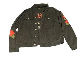 Pacsun Dragon hummingbird rose denim jacket